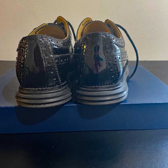 Cole Haan - Black Patent Leather Loafer Lunar Grand - Sz 9 Medium - Picture 5 of 10